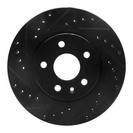 Dynamic Friction Co DFC Brake Rotor - Drilled and Slotted - Black 633-47043R