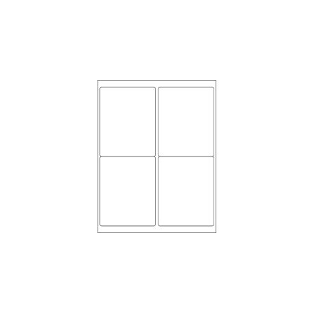 Bubblefast 4 x 5'' White Removable Rectangle Laser Labels-4 Labels per Sheet BFLL267