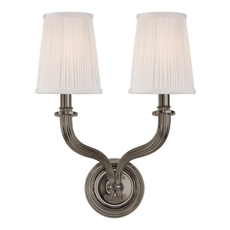 Hudson Valley Lighting Danbury 2 Light Wall Sconce 14 In. Antique Nickel 8112-AN