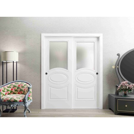 Vdomdoors Closet Bypass Interior Door, 36" x 80", White MELA7012DBD-WS-36