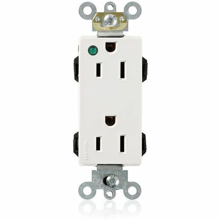 Leviton Extra Heavy Duty Hospital Grade Decora Receptacle, 15 Amp, 125 Volt M1626-PLW