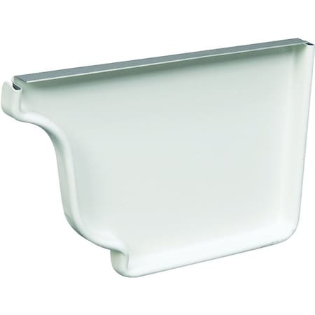 Amerimax Home Products 27006 Gutter Right End Cap, 5 in L, Aluminum, White, For: 5 in K-Style Gutter System 27006HP
