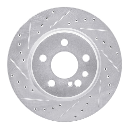 Dynamic Friction Co DFC Brake Rotor - Drilled and Slotted - Silver 631-63024L