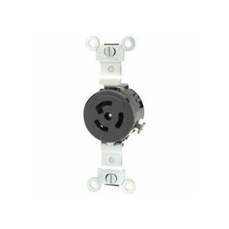 Leviton LockingReceptacle, 15A, 1/2hp, 125VAC, Black 4710