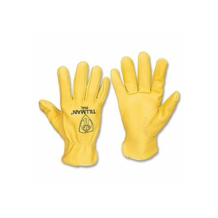 Tillman Drivers Gloves, 864, Lg, Top Grain Deerskin, Gold, 6PK 724-864L