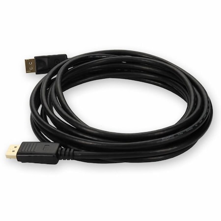 Add-On 15FT DISPLAYPORT 1.2 MALE TO MALE BLACK CABLE MAX RESOLUTION UP TO 3840X21 DP2DPMM15