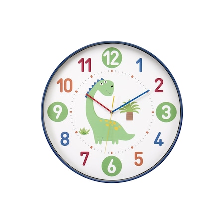 Monarch Specialties Clocks, 18-in. Round, Juvenile, Wall Clock, Multi-colored Face, Blue Frame, Contemporary, Modern I 9100