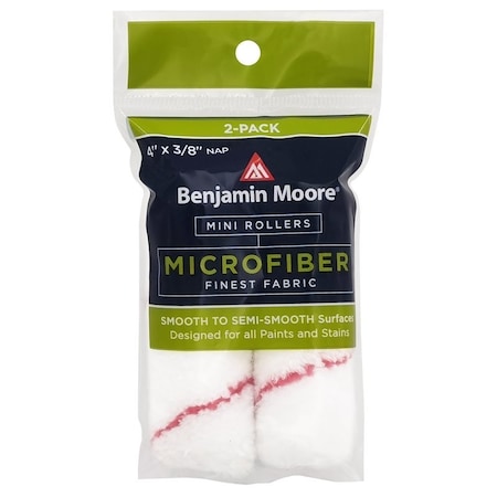 Benjamin Moore Mini Roller Cover, 38 in Thick Nap, 4 in L, Microfiber Cover U66200-018