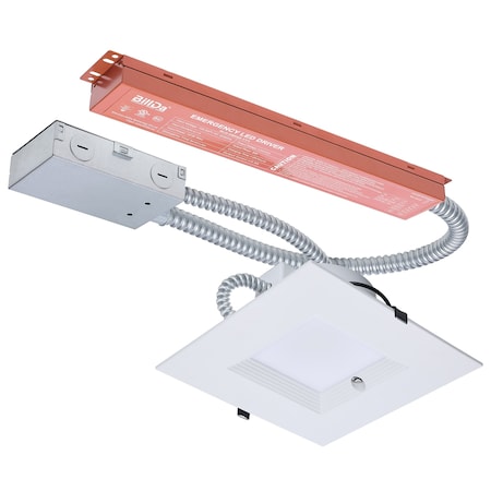 Nuvo 28W Field Selectable LED 8-Inch Commercial Downlight Integrated Emergency Driver Square 120-347V S21614