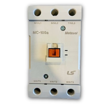 Ls Electric 100 Amp Contactor. 120V 50/60Hz Coil. W/ 2 NO + 2NC Side Mount Aux Contact. Item Code # 1342002900 1342012900
