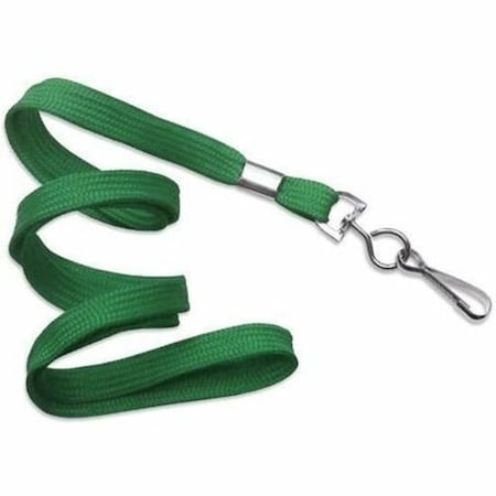 Brady LANYARD STANDARD, GREEN, 3/8in, FLAT WOVEN LANYARD W/NICKEL PLATED STEEL SWIVEL HOOK 2135-3504