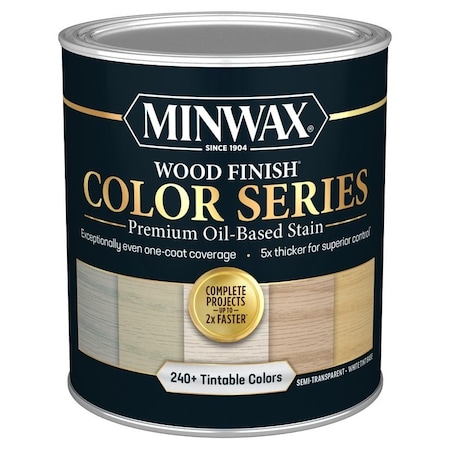 Minwax Wood Finish Color Series Interior Wood Stain, Semi-Transparent, Tint Base/White, Liquid, 1 qt 845100000