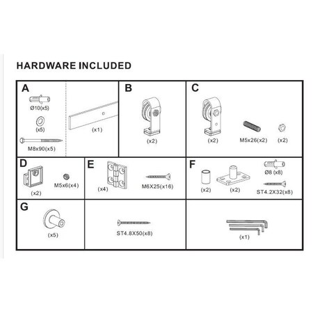 Orca Hardware 75 Flat Track Kit For BiFold Doors, Top Mount, BL Black Finish, Maximum Weight 2 Panel: 120 Lbs.,  FTBF-BL-75