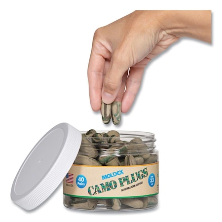 Perfect Pants Professional Plugs Camo Earplugs with Canister - Pair of 40 PE3695979