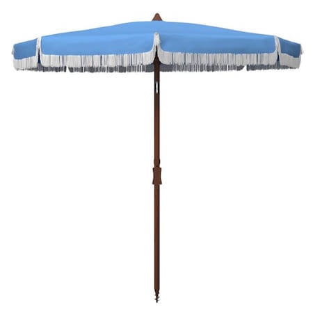Safavieh 6.5 ft. Estonia Fringe Umbrella, Light Blue PAT8500C