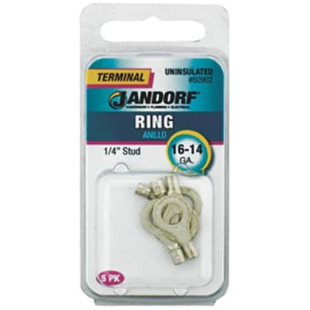 Jandorf Specialty Hardw 60902 Uninsulated Ring Terminal 1614 ga., 0.25 in. Stud 3401031