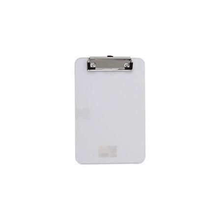 Universal Plastic Clipboard, 1/2" Cap., 5"x8", Clear UNV40312