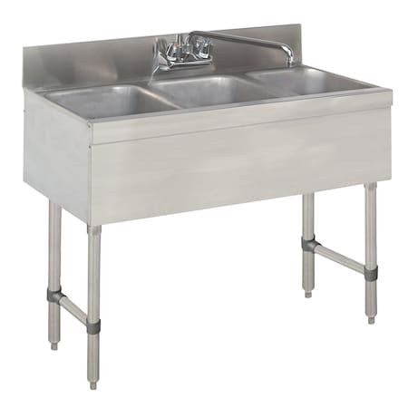 Advance Tabco Special Value Underbar Sink Unit 3-compartment 36 in.W x 18 in.D x 33 in.H overall SLB-33C-X