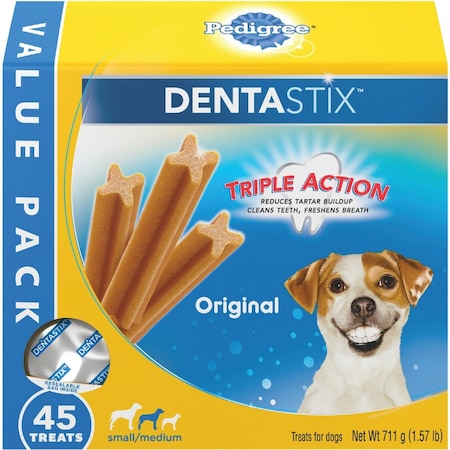 Pedigree Dentastix Small/Medium Dog Original Flavor Dental Dog Treat, 45PK 797004