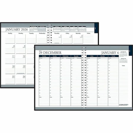 House Of Doolittle Recycled Wirebound Weekly/Monthly Planner, 11 x 8.5, Black Cover, 12-Month (Jan to Dec): 2025 HOD28302