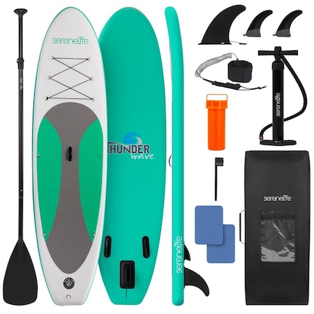 Serenelife 10 ft Inflatable Stand Up Paddle Board with Premium SUP Accessories SLSUPB12
