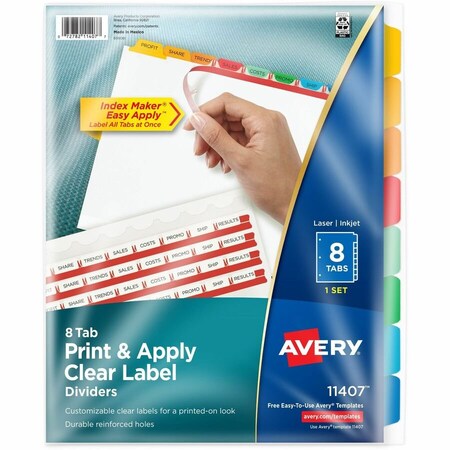 Avery Dennison INDEX, MAKER, 8CLRD SET, AST 11407