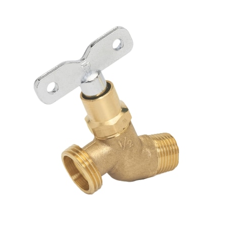 Proline Series Brass 1/2-in MIP x 3/4-in MHT No Kink Hose Bibb 102-333HC