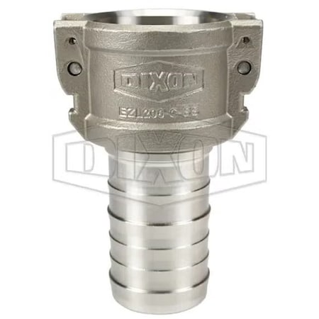 Dixon EZLink Type C Armless Cam and Groove Coupling, Coupler x Hose Shank End Style, 316 SSss Steel EZL150-C-SS