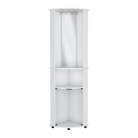 Homeroots 75" White Wood Corner Bar Cabinet With Three Shelves 568268