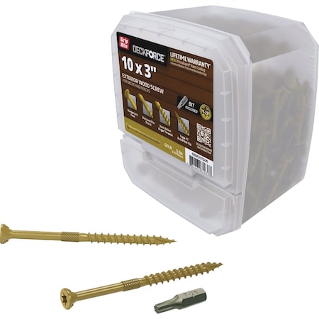 Grip-Rite DeckForce PrimeGuard Nano No, 10 x 3'' Star Drive Gold Screw, 5 Lb. GRDF3STGD5