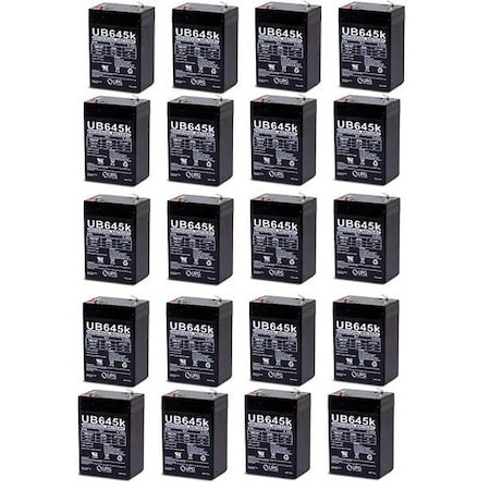 Upg UB645-F1 6V 4.5Ah F1 AGM Rechargeable Batteries, 20PK D5733