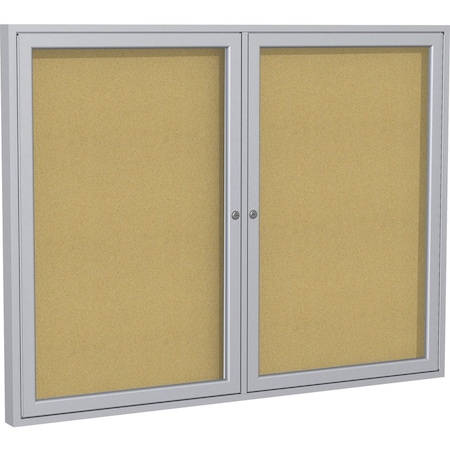 Ghent Enclosed Cork Bulletin Board 60x48", 2 Door PA24860K