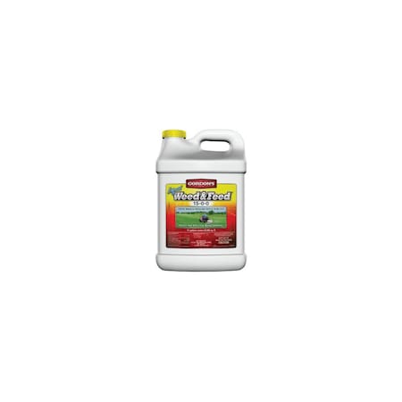 Gordons Weed and Feed Fertilizer, 2.5 gal Jug, Liquid, 15-0-0 N-P-K Ratio Brown 7311122