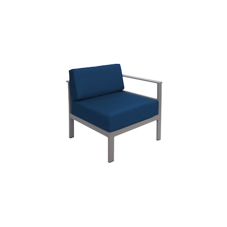 Bfm Seating Belmar Left Arm Sofa Section with Sunbrella cushions, Soft Gray Frame PH6101SG-L-14066