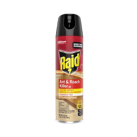 Raid Ant and Roach Killer, 17.5 oz Aerosol Spray, Fragrance-Free, 12PK 386210