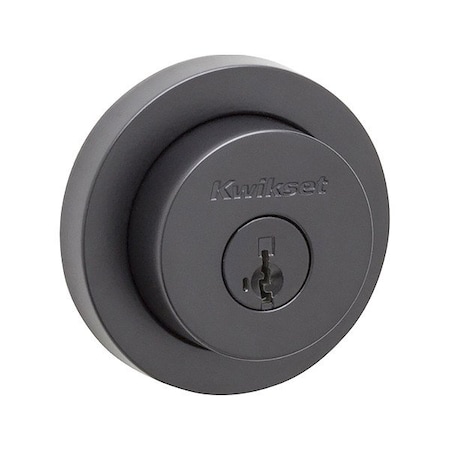 Kwikset Single Cylinder Deadbolt, 1" L Throw, Zinc 158-RDT-514-SMT-6AL-STRKP-K3