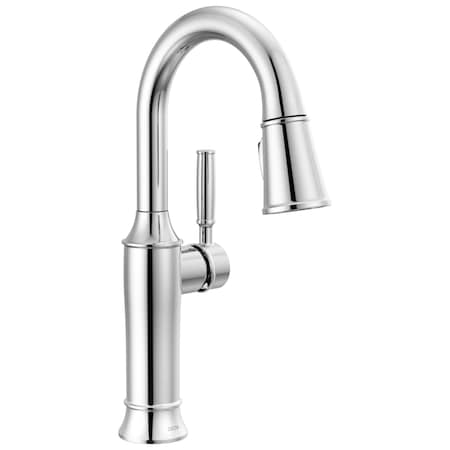 Delta Renaldi Single Handle Pull-Down Bar / Prep Faucet Lumicoat Chrome 9984-PR-DST