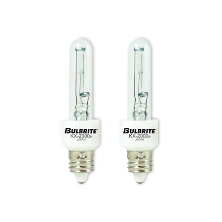 Bulbrite 60 Watt Dimmable T3 Xenon Light Bulbs with E11 Mini-Candelabra Screw Base, Clear, 2 PK 861349
