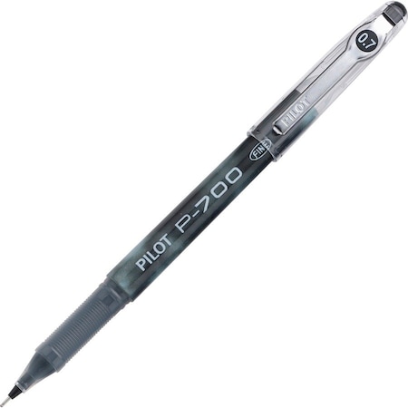 Pilot Precise P-700 Gel Rollerball Pen, Fine, 0.7mm, Black Barrel/Ink, Dozen 38610