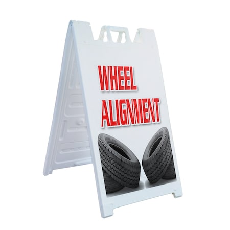 Signmission Wheel Alignment, A-Frame & 2 Sign Inserts, Heavy-Duty Plastic Frame SBHD-C-2436-Wheel Alignment