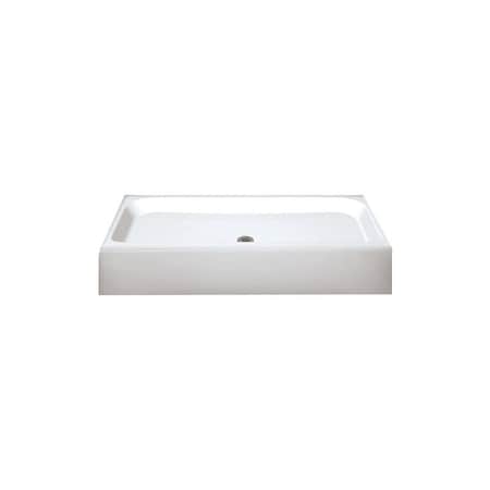 Maax Finesse Series 105624000002 Shower Base, 48 in L, 32 in W, 7 in H, Fiberglass, White 105624-000-002-00