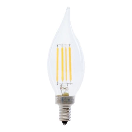 Feit Electric 2 LED Bulb, Decorative, Flame Tip Lamp, 40 W Equivalent, E12 Lamp Base, Dimmable, Clear BPCFC40/927CA/FIL