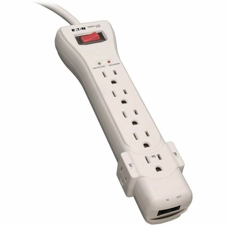 Tripp Lite Power Strip, Surge, 7 5-15R, 5-15P, 7 ft., Light Gray SUPER7TEL