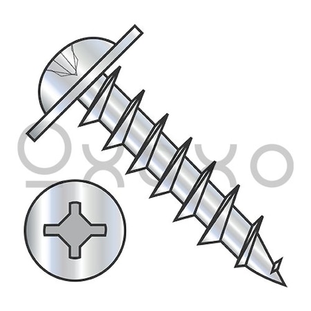 Oxoxo 8-11X1 Square Phillips Drive Round Washer Deep Thread Wood Screw Full Thread Zinc Bake, 4000PK 568960