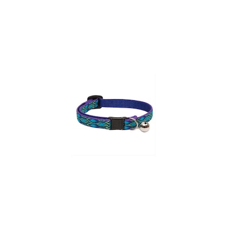 Lupine Adjustable Cat Collar With Bell, Breakaway Buckle, Rain Song Pattern, 1/2 x 8 - 12-In. 72427