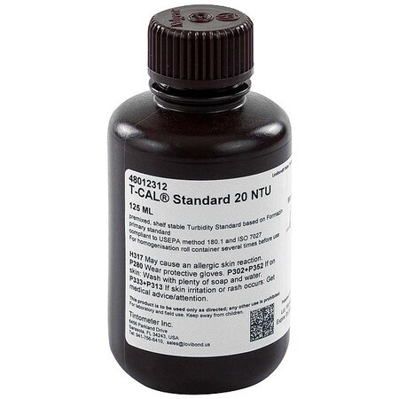 Lovibond Water Testing Solution, 125 mL, 125PK T-CAL TURBIDITY STANDARD, 20 NTU