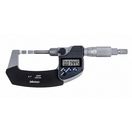 Mitutoyo Digimatic Blade Micrometer, Bld, I/M 0-1 In, .00005 In, NR, O, RS 422-330-32