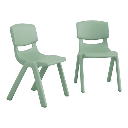 Flash Furniture Plastic Stacking School Chairs with 12 in Seat Height in Sage, 2PK 2-YU-YCX-001-SAGE-GG