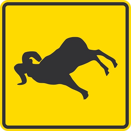 Lyle Mountain Goat Crossing Symbol, 30x30, Diamond Grade, Yellow G-14919-DG_30x30
