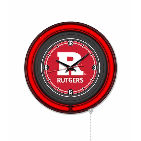 Holland Bar Stool Rutgers 15 Double Neon Wall Clock Clk15BK